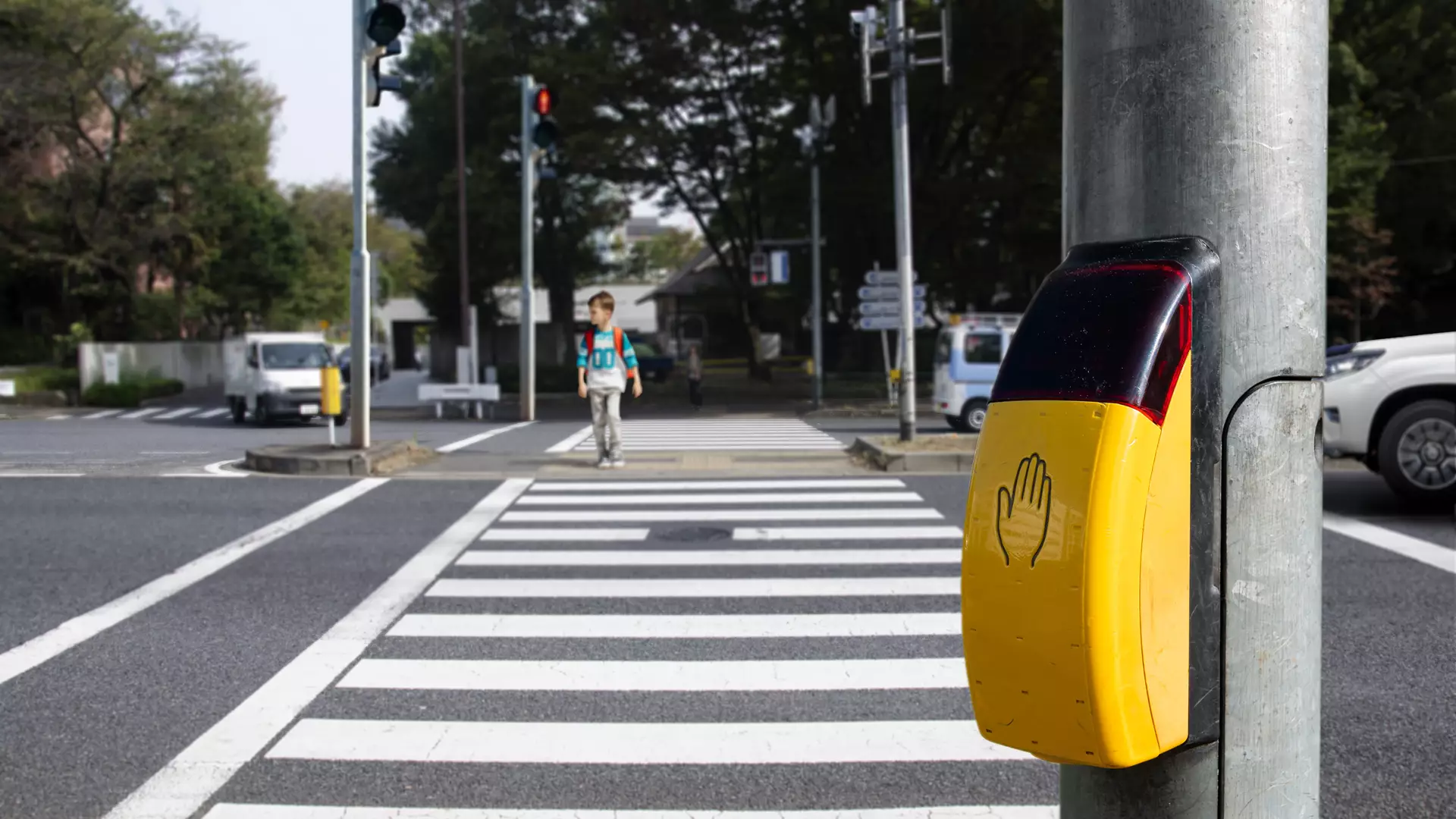 Simulator from a child's perspective on the road